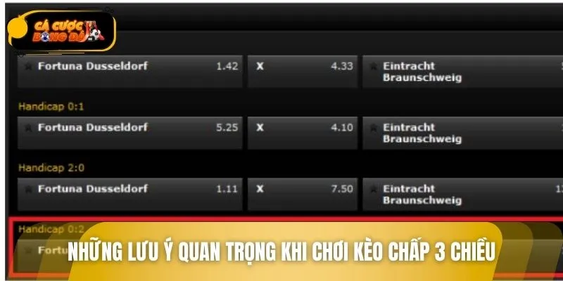 Cẩm nang vàng khi chơi cược chấp 3 chiều