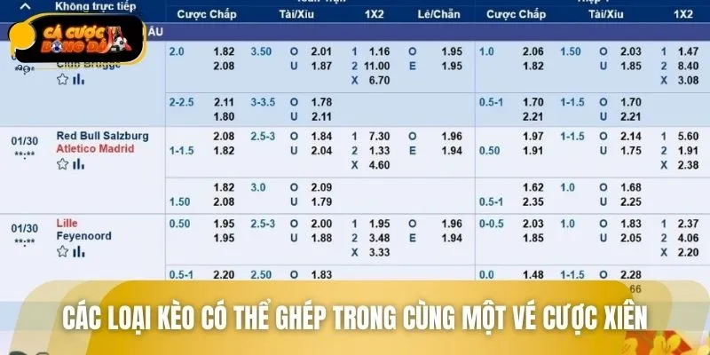 Kèo xiên dễ kết hợp với nhiều hình thức cược khác