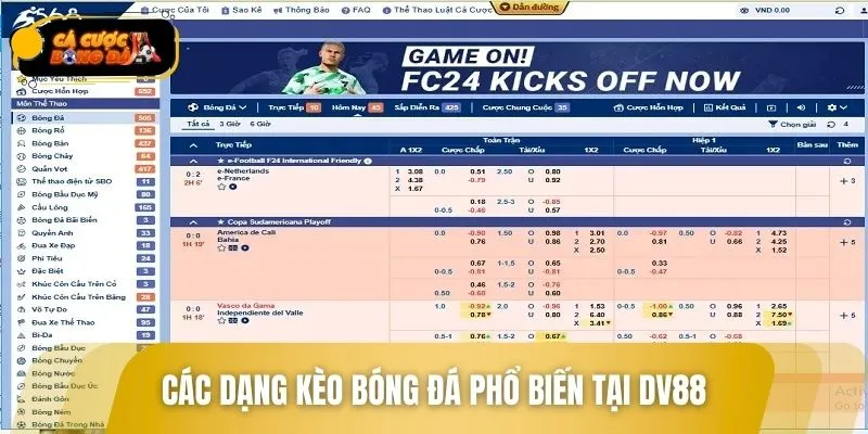 Hệ thống kèo tại nhà cái cực phong phú và hấp dẫn