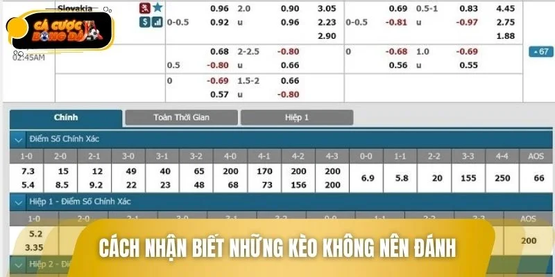 Kinh nghiệm nhận diện những kèo không nên đánh khi chơi cá độ